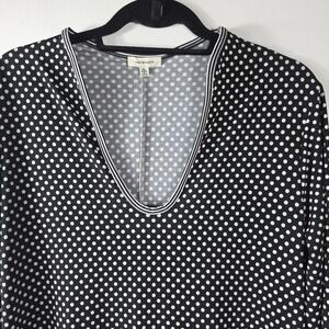 MAX‎ STUDIO Black White Polka Dot Bell Sleeve XL  Midi Dress
